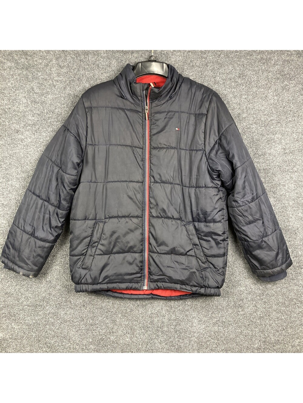 Tommy Hilfiger Boys XL (18/20) Navy Blue Full-Zip Pocket Puffer Coat